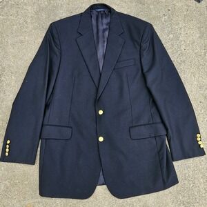 Brooks Brothers Blazer 44L Loro Piana Navy Wool Brooksease Sport Coat Jacke Navy